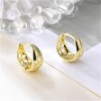 18K Gold-Plated Openwork Floral Circle Huggie Earrings Discount