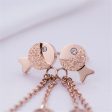 18K Rose Gold-Plated Fish Drop Earring Sale