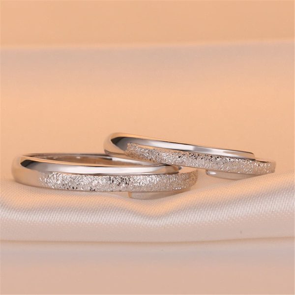 Sterling Silver Frosted Ring - Set Of Two Online Hot Sale