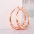 18K Rose Gold-Plated Polished Barrel Hoop Earrings Online