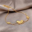 18K Gold-Plated Butterfly & Flower Adjustable Bracelet Discount