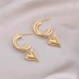 18K Gold-Plated Heart Hoop Drop Earrings Supply