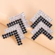 Black & White Cubic Zirconia & Silver-Plated Arrow Stud Earrings Discount