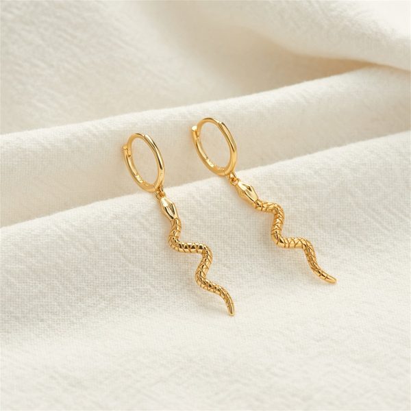 18K Gold-Plated Snake Huggie Earrings Supply