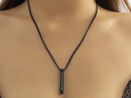 Black  Nothing Is Impossible  Pendant Necklace Hot on Sale