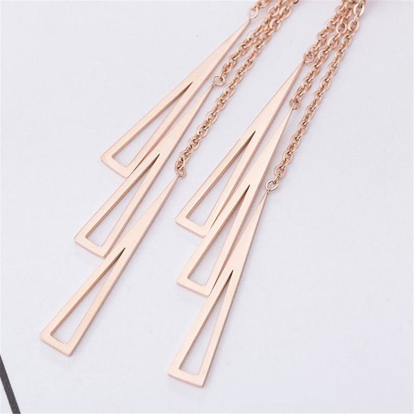 18K Rose Gold-Plated Openwork Tassel Drop Earrings Sale