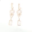 18K Rose Gold-Plated  Love  Openwork Drop Earrings For Cheap