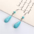 Turquoise & Silver-Plated Pear-Cut Drop Earrings Fashion