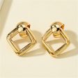 18K Gold-Plated Small Stacked Rhombus Stud Earrings For Cheap