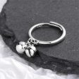 Silver-Plated Double Bell Adjustable Ring Sale