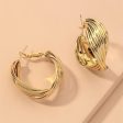 18K Gold-Plated Twisted Circle Hoop Earrings Fashion