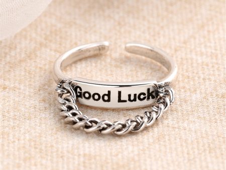 Silver-Plated  Good Luck  Chain Open Ring Supply