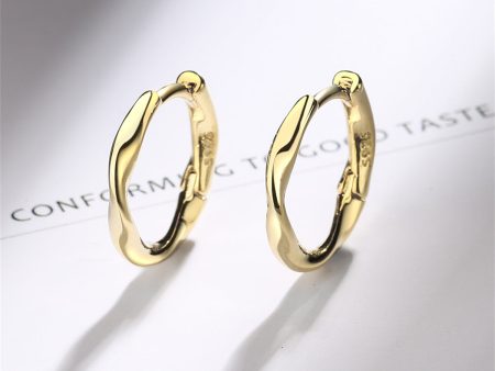 18K Gold-Plated Wave Huggie Earring Online Sale