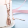 18K Rose Gold-Plated Filigree Teardrop Pendant Necklace Sale