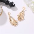 18K Gold-Plated Textured Drop Earrings For Cheap