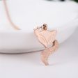 18K Rose Gold-Plated Frosted Fox Pendant Necklace Discount