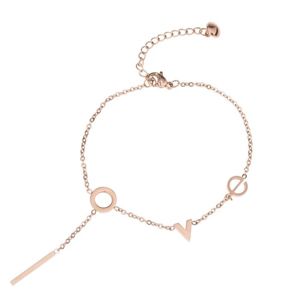 18K Rose Gold-Plated  Love  Anklet Online