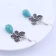 Turquoise & Silver-Plated Butterfly Drop Earrings Fashion