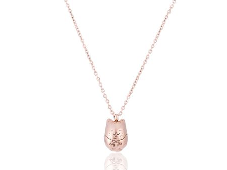 18K Rose Gold-Plated Cute Kitty Pendant Necklace Online now