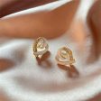 18K Gold-Plated & Cubic Zirconia Open Heart Stud Earring Hot on Sale