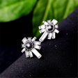 Black & White Crystal Stud Earrings For Discount