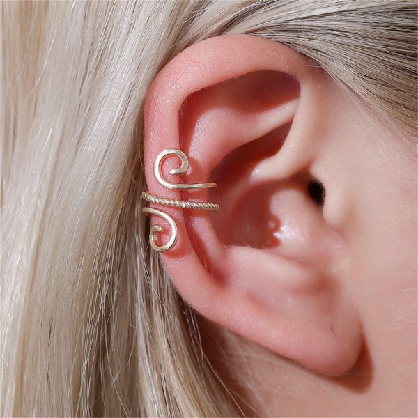 18K Gold-Plated Swirl Layered Ear Cuff Supply