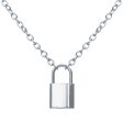 Silver-Plated Lock Pendant Necklace Sale