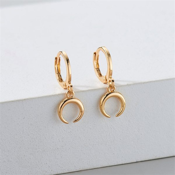 18K Gold-Plated Crescent Moon Huggie Earrings Hot on Sale