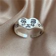 Silver-Plated Crying Heart Open Band Ring on Sale