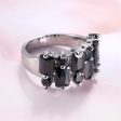 Black Crystal & Black Cubic Zirconia Radiant-Cut Cluster Pavé Ring Discount