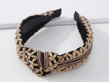 Black Weave Knot Headband For Discount