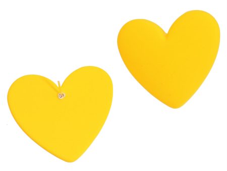 Yellow Acrylic Heart Stud Earrings Hot on Sale