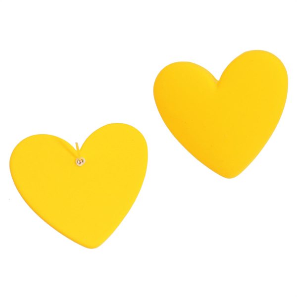 Yellow Acrylic Heart Stud Earrings Hot on Sale