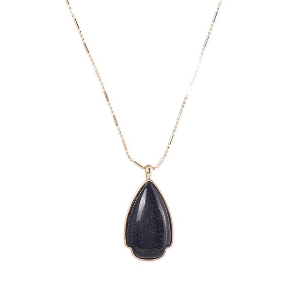 Black Quartz & 18K Gold-Plated Drop Pendant Necklace Online