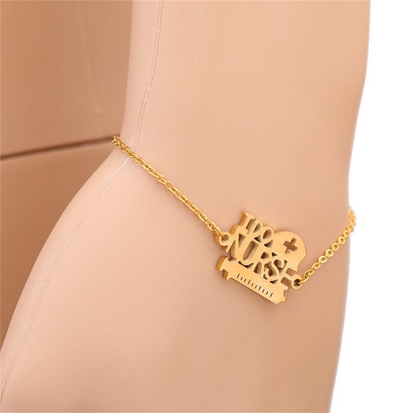 18K Gold-Plated  I Do Nurse  Charm Bracelet For Sale