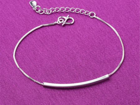 Silver-Plated Curved Bar Anklet Sale