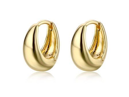 18K Gold-Plated Ellipse Huggie Earrings Online