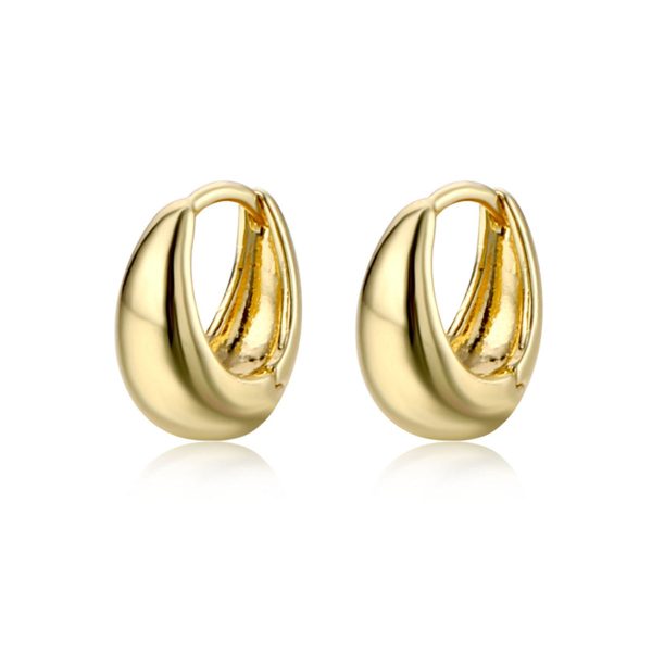 18K Gold-Plated Ellipse Huggie Earrings Online