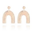 18K Rose Gold-Plated Pebbled Arc Drop Earrings For Cheap