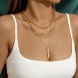 18K Gold-Plated Bar Pendant Necklace Set For Discount