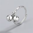 Silver-Plated Double Bell Adjustable Ring Sale