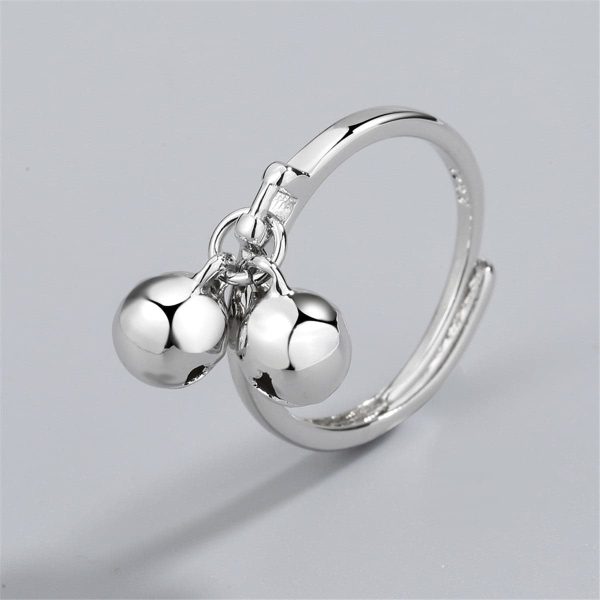 Silver-Plated Double Bell Adjustable Ring Sale