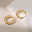 18K Gold-Plated Hammered Geometric Hoop Earrings Online Sale