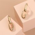 18K Gold-Plated Interlocked Cable Chain Drop Earrings Fashion