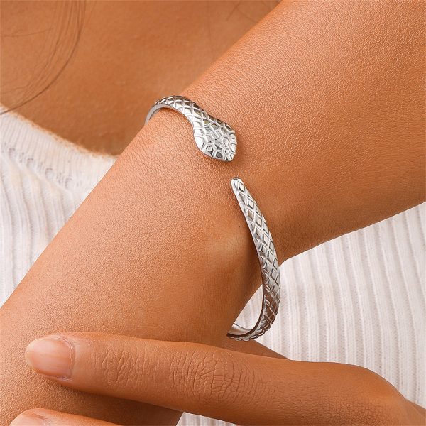 Stainless Steel Snake Cuff For Sale