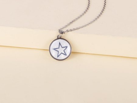 White Resin & Silver-Plated Star Pendant Necklace Cheap