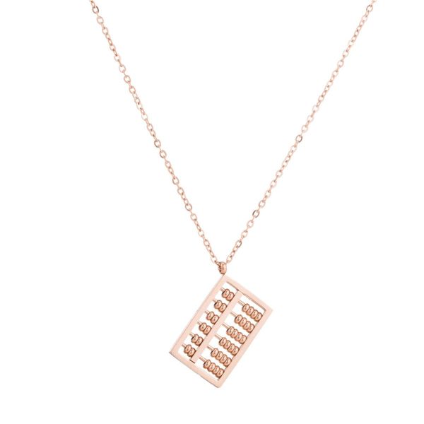 18K Rose Gold-Plated Abacus Pendant Necklace Cheap