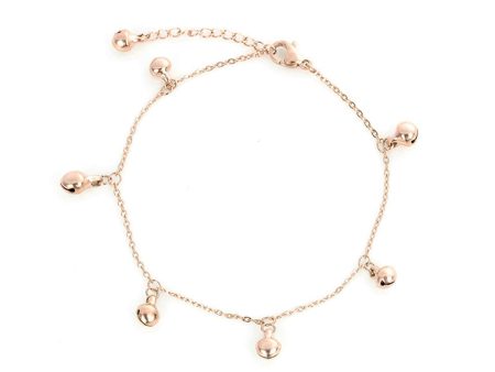 18K Rose Gold-Plated Bell Station Anklet Fashion