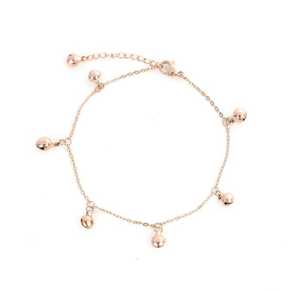 18K Rose Gold-Plated Bell Station Anklet Fashion