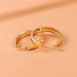 18K Gold-Plated Wide Hoop Earrings on Sale